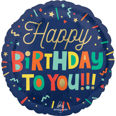 Foil Balloon - "HAPPY BIRTHDAY TO YOU!" - Bright Birthday Blocks - 45 cm
